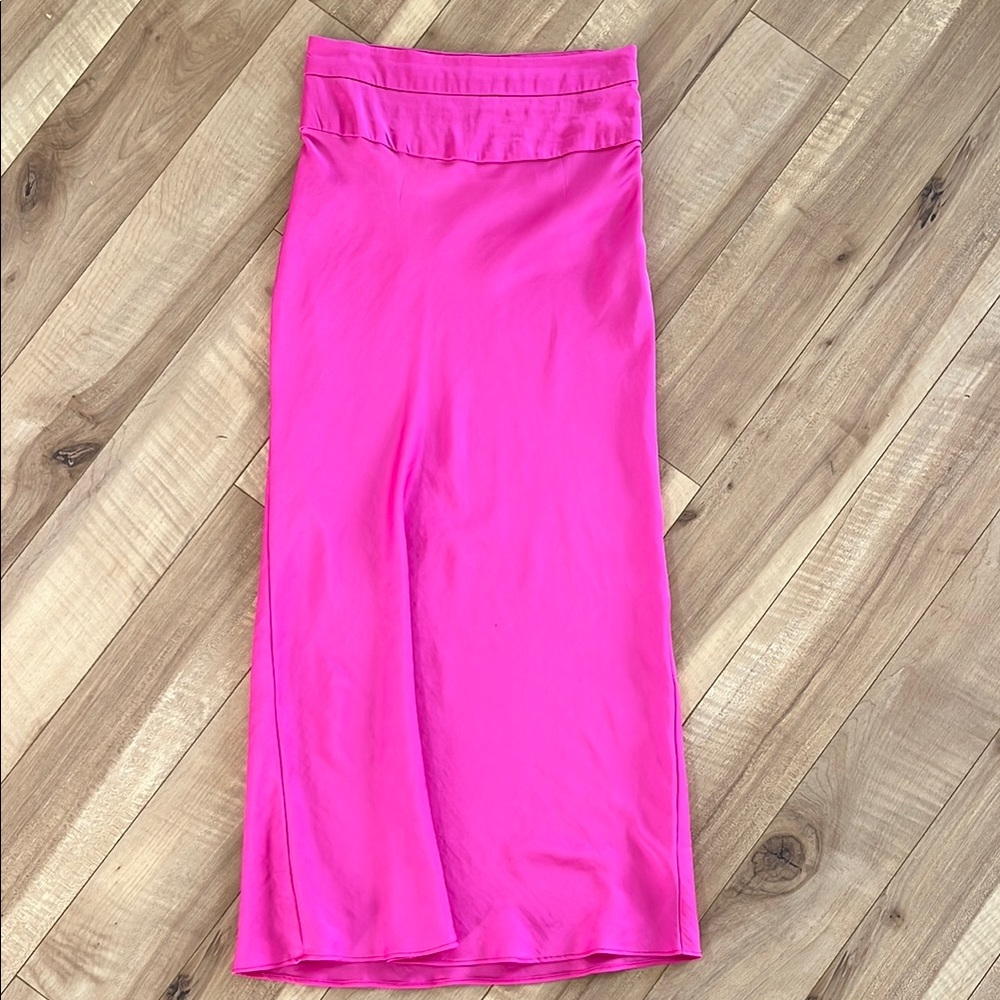 Free People Bright Pink Midi Skirt